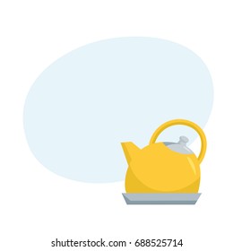 Kettle. Cartoon teapot vector illustration. 