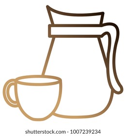 kettle with coffee cup hot icon