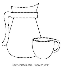 kettle with coffee cup hot icon