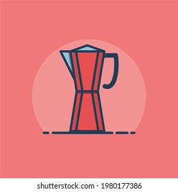 Kettle Coffee with Flat Design Style