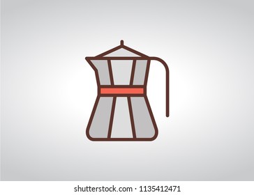 kettle for coffee icon, filled line icon