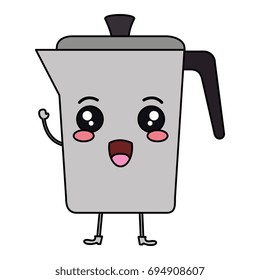 kettle coffee kawaii character