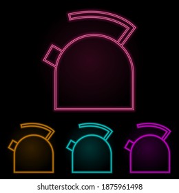 conjunto de neón color de hervidor. Línea delgada simple, vector de contorno de iconos web para ui y ux, sitio web o aplicación móvil