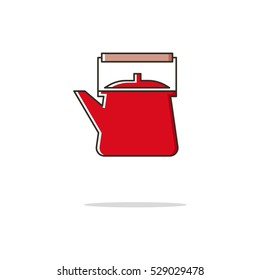 Kettle color thin line icon.Vector illustration