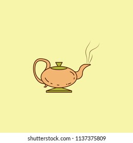 kettle colored field outline icon. Element of Arabian culture icon for mobile concept and web apps. Field outline kettle icon can used for web and mobile