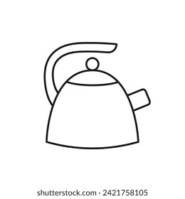 Kettle. Farbseite, Symbol, schwarz-weiße Vektorgrafik.