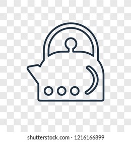 Kettle concept vector linear icon isolated on transparent background, Kettle concept transparency concept in outline style