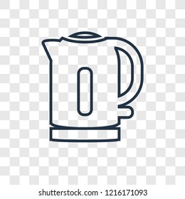 Kettle concept vector linear icon isolated on transparent background, Kettle concept transparency concept in outline style