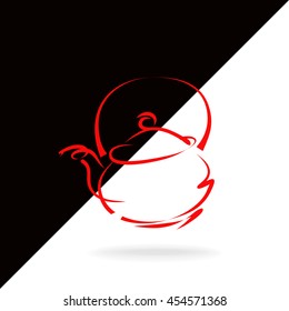 kettle, container for tea, vector