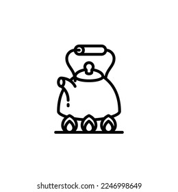 Kettle, cooking outline icons. Vector illustration. Editable stroke. Isolated icon suitable for web, infographics, interface and apps.