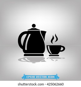 kettle cup icon vector