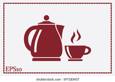 kettle cup icon vector illustration eps10.