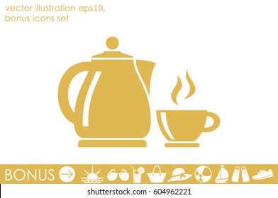 kettle cup icon vector illustration eps10.