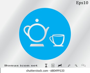 Kettle, cup, icon, vector illustration of Eps10