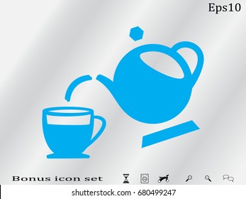 Kettle, cup, icon, vector illustration of Eps10