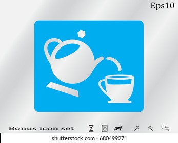 Kettle, cup, icon, vector illustration of Eps10