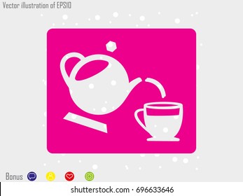 Kettle, cup, icon, vector illustration of Eps10