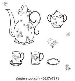 Kettle, cup isolated