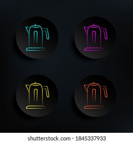 Kettle dark badge color set icon. Einfache dünne Linie, UmrisskVektorgrafiken für Teesymbole für i und ux, Website oder mobile Anwendungen