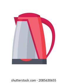 Kettle decorative kitchen tool icon. Electric teapot isolated cartoon illustration. Element for advertising of household goods or kitchen ware store. Home appliance for boiling water