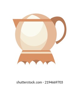 Kettle decorative kitchen tool icon. Teapot isolated cartoon illustration. Element for advertising of household goods or kitchen ware store. Home appliance for boiling water
