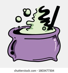 Kettle doodle Farbe Vektorsymbol. Zeichnen Skizze Illustration handgezeichnet Linie.