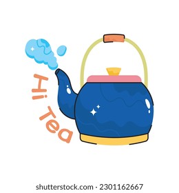 kettle doodle filled outline vector icon. EPS 10 file