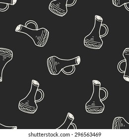 Kettle doodle  seamless pattern background