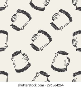 Kettle doodle  seamless pattern background