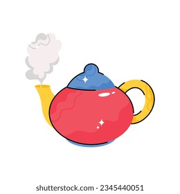 Kettle doodle vector filled outline Sticker. EPS 10 file