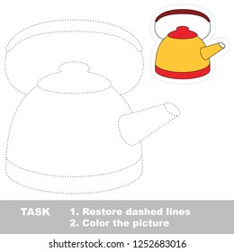 Kettle. Dot to dot educational game for kids.