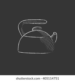 Kettle. Drawn in chalk icon.