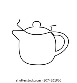 Kettle draws one continuous line, teapot
.Vector illustration of household appliances