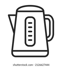 Kettle of electric vector outline icon. Vector illustration kitchenware on white background. Isolated outline illustration icon of kettle of electric .