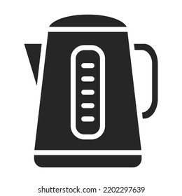 Kettle of electric vector outline icon. Vector illustration kitchenware on whit