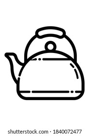 Kettle Flat Icon Isolated On White Background