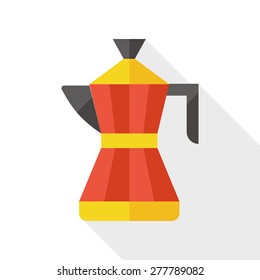 kettle flat icon with long shadow