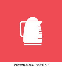 Kettle Flat Icon On Red Background