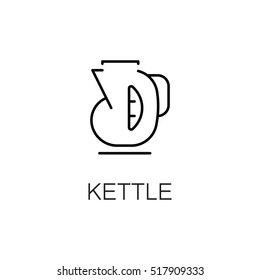 Kettle flat icon. Single high quality outline symbol of kitchen equipment for web design or mobile app. Thin line signs of kettle for design logo, visit card, etc. 
