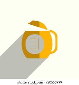 Kettle flat icons with of shadow. Simple vector illustration