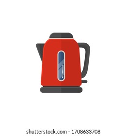 Kettle flat illustration. Front view of the kettle. Vector. 