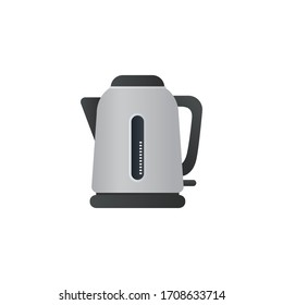 Kettle flat illustration. Front view of the kettle. Vector. 