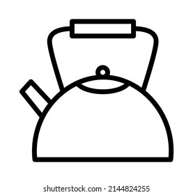 Kettle flat line icon. Teapots, domestic appliance. Outline sign for mobile concept and web design, store.