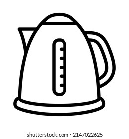 Kettle flat line icon. Teapots, domestic appliance. Outline sign for mobile concept and web design, store.