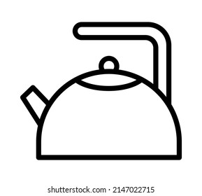 Icono de la línea plana. Teteras, electrodomésticos. Símbolo de esquema para concepto móvil y diseño web, tienda.