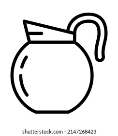 Kettle flat line icon. Teapots, domestic appliance. Outline sign for mobile concept and web design, store.