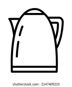 Kettle flat line icon. Teapots, domestic appliance. Outline sign for mobile concept and web design, store.
