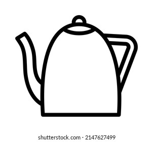 Kettle flat line icon. Teapots, domestic appliance. Outline sign for mobile concept and web design, store.
