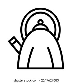 Kettle flat line icon. Teapots, domestic appliance. Outline sign for mobile concept and web design, store.