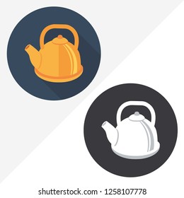 Kettle flat vector icon. Illustration of black and white icons